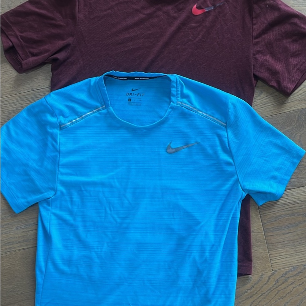Nike Men's Short Sleeve Tees in Blue and Maroon DriFit